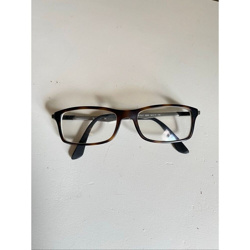 Ray-Ban RB7017 5200 Eyeglasses 54-17 Havana Rectangular Italy Frames